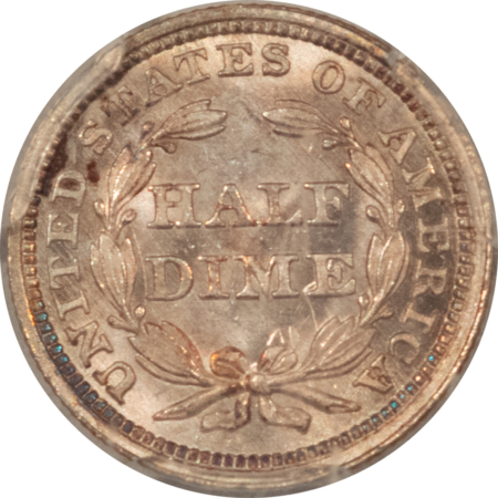 Liberty Seated Half Dimes 1858 LIBERTY SEATED HALF DIME – PCGS MS-66, BLAZING LUSTER, FRESH & ATTRACTIVE!