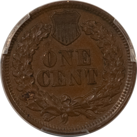 Indian 1864 INDIAN CENT, L ON RIBBON – PCGS AU-58, NICE ORIGINAL!