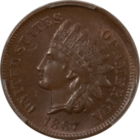 Indian 1867 INDIAN CENT – PCGS MS-63 BN, CHOICE & SMOOTH!