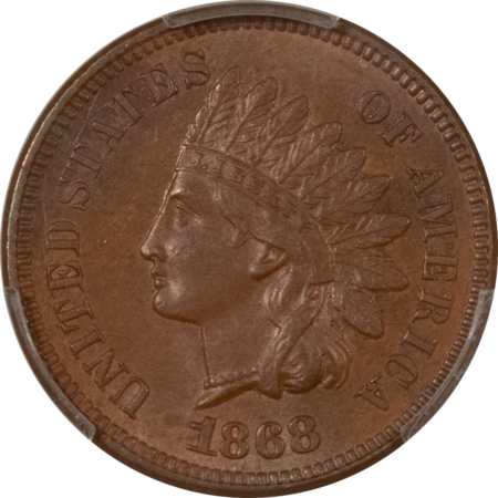Indian 1868 INDIAN CENT – PCGS MS-63 BN, FRESH & CHOICE!