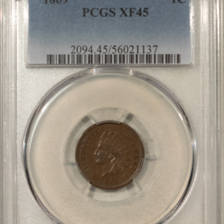 New Store Items 1869 INDIAN CENT – PCGS XF-45, SMOOTH & PLEASING!