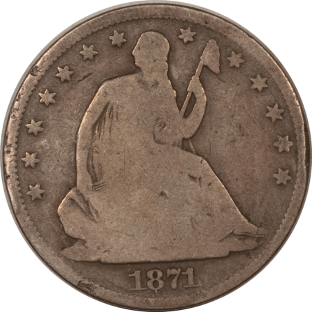 Half Dollars 1871-S SEATED LIBERTY HALF DOLLAR – PLEASING CIRCULATED EXAMPLE!
