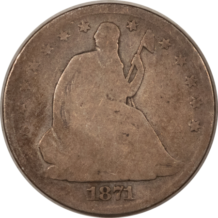 Half Dollars 1871-S SEATED LIBERTY HALF DOLLAR – CIRCULATED!