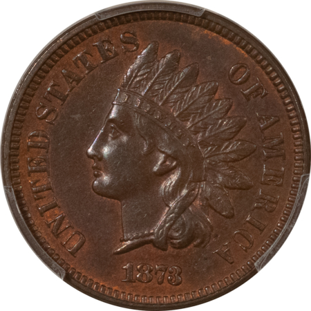 Indian 1873 INDIAN CENT, CLOSED 3 – PCGS MS-62 BN, LOOKS CHOICE! PREMIUM QUALITY!