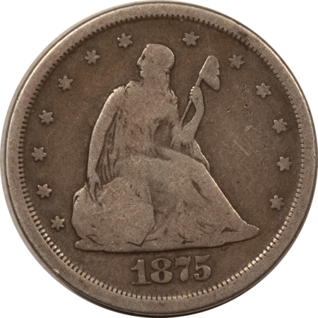 New Store Items 1875-S TWENTY CENT PIECE – PLEASING CIRCULATED EXAMPLE W/ OLD REVERSE SCRATCH!