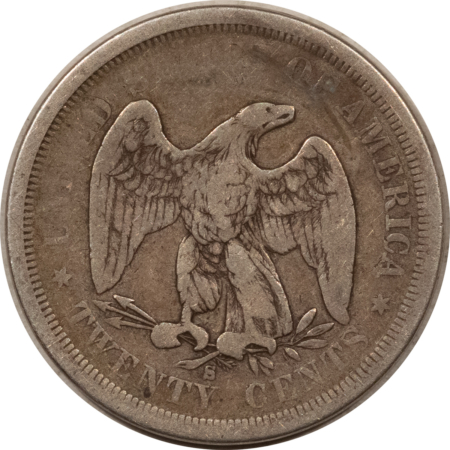 New Store Items 1875-S TWENTY CENT PIECE – PLEASING CIRCULATED EXAMPLE W/ OLD REVERSE SCRATCH!