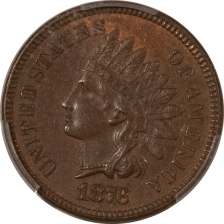 Indian 1876 INDIAN CENT – PCGS MS-63 BN, CHOICE & ATTRACTIVE!