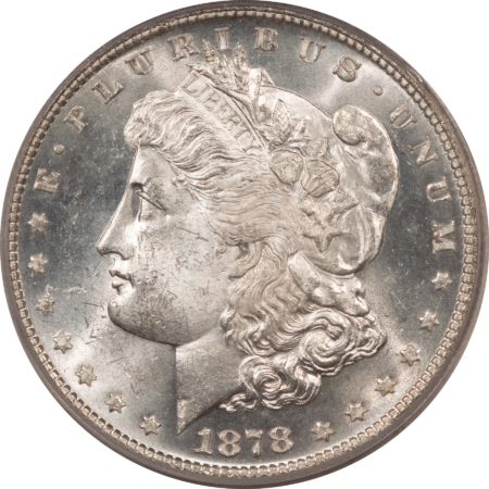 Dollars 1878 7/8TF $1 MORGAN DOLLAR, STRONG – PCGS MS-63