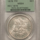 Dollars 1878 7/8TF $1 MORGAN DOLLAR, STRONG – PCGS MS-63