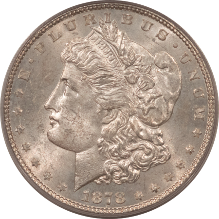 Dollars 1878 7TF $1 MORGAN DOLLAR, REVERSE OF 1878 – PCGS MS-64, OLD GREEN HOLDER & PQ!