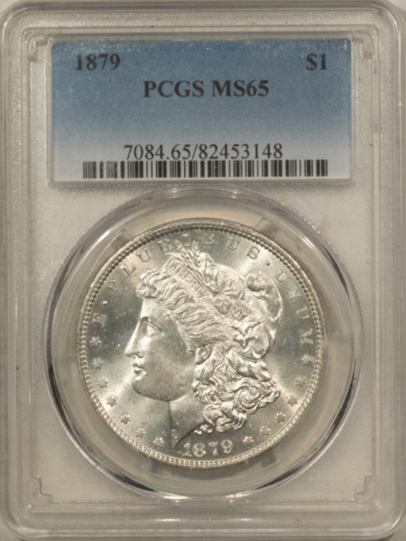 Dollars 1879 $1 MORGAN DOLLAR – PCGS MS-65, CLEAN PREMIUM QUALITY GEM!