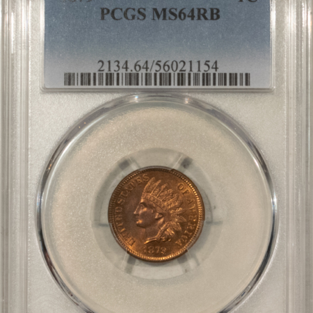 Indian 1879 INDIAN CENT – PCGS MS-64 RB, LUSTROUS! MOSTLY RED!