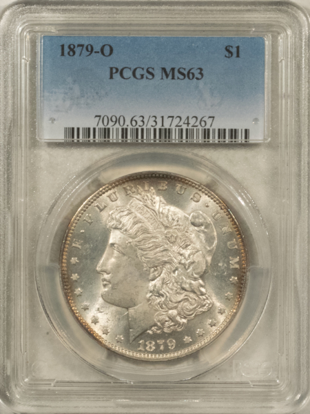 Dollars 1879-O $1 MORGAN DOLLAR – PCGS MS-63, WHITE & FLASHY!