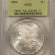 Dollars 1880-S $1 MORGAN DOLLAR – PCGS MS-66+, PREMIUM QUALITY!