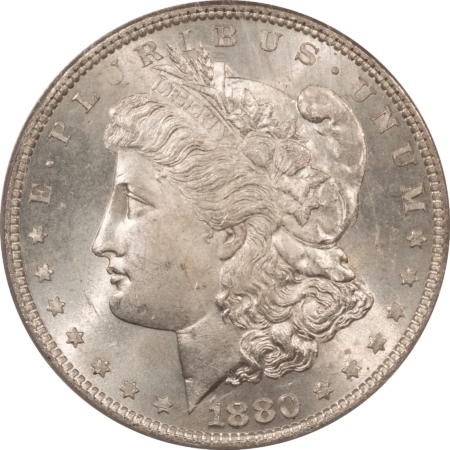 Dollars 1880 $1 MORGAN DOLLAR – PCGS MS-63, OLD GREEN HOLDER & PREMIUM QUALITY!