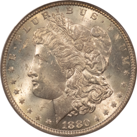 Dollars 1880 $1 MORGAN DOLLAR – PCGS MS-64, OLD GREEN HOLDER & PREMIUM QUALITY!