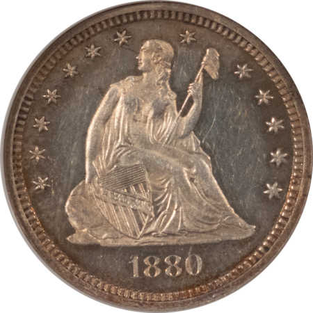 Liberty Seated Quarters 1880 PROOF SEATED LIBERTY QUARTER – NGC PF-61, REALLY PRETTY & PREMIUM QUALITY!