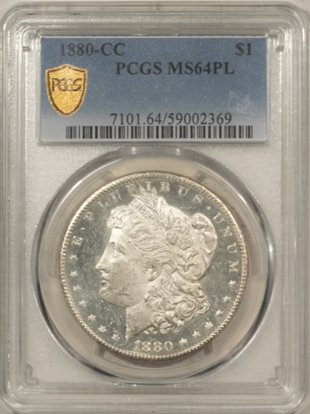 Dollars 1880-CC $1 MORGAN DOLLAR – PCGS MS-64 PL, VERY DEEP MIRRORS! CARSON CITY!
