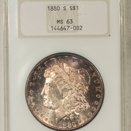 Dollars 1880-S $1 MORGAN DOLLAR – NGC MS-63, FATTY! PRETTY & PREMIUM QUALITY!