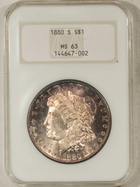 Dollars 1880-S $1 MORGAN DOLLAR – NGC MS-63, FATTY! PRETTY & PREMIUM QUALITY!