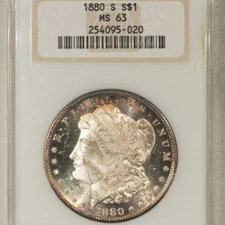 Dollars 1880-S $1 MORGAN DOLLAR – NGC MS-63, FATTIE! SUPER PRETTY & PREMIUM QUALITY!