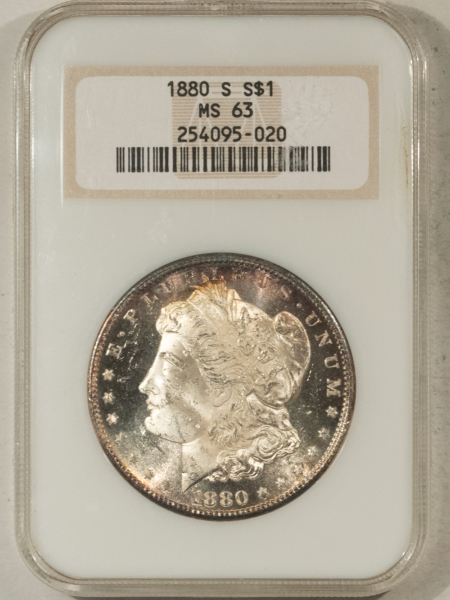 Dollars 1880-S $1 MORGAN DOLLAR – NGC MS-63, FATTIE! SUPER PRETTY & PREMIUM QUALITY!