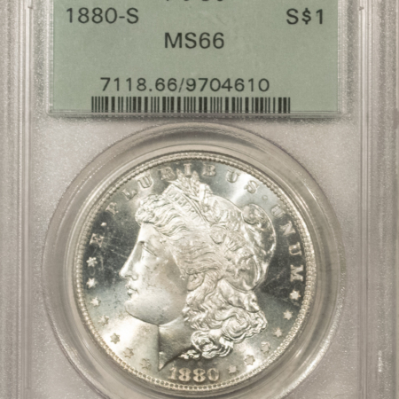 Dollars 1880-S $1 MORGAN DOLLAR PCGS MS-66 BLAST WHITE OLD GREEN HOLDER PREMIUM QUALITY!