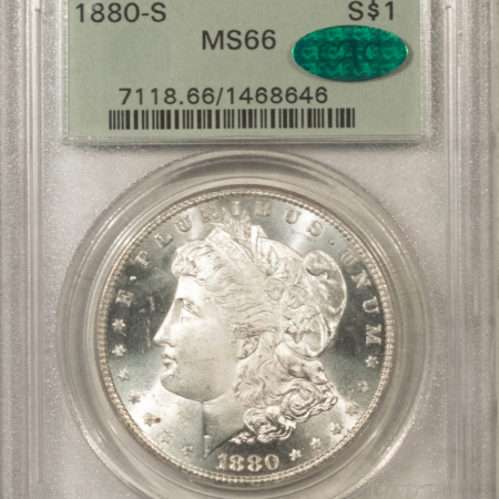 CAC Approved Coins 1880-S $1 MORGAN DOLLAR – PCGS MS-66, BLAZING WHITE, PQ, OGH & CAC APPROVED!