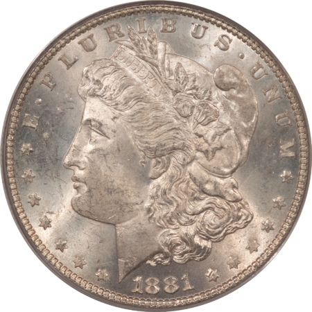 Dollars 1881 $1 MORGAN DOLLAR – PCGS MS-63, OLD GREEN HOLDER & PREMIUM QUALITY!