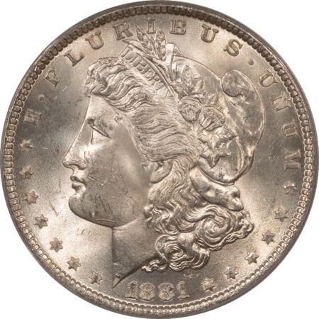 Dollars 1881 $1 MORGAN DOLLAR – PCGS MS-64, OLD GREEN HOLDER & PREMIUM QUALITY!