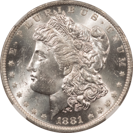 Dollars 1881-O $1 MORGAN DOLLAR – NGC MS-61, BLAST WHITE