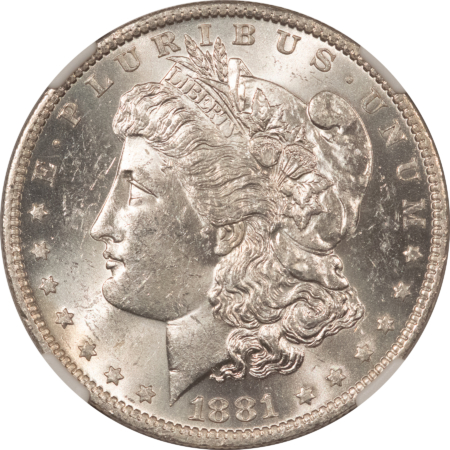 Dollars 1881-O $1 MORGAN DOLLAR – NGC MS-61, BLAST WHITE