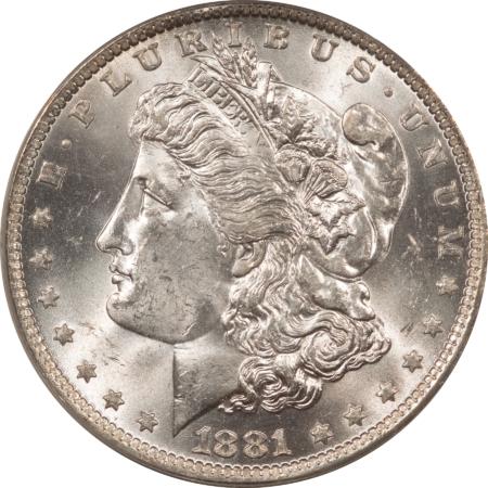 Dollars 1881-O $1 MORGAN DOLLAR – PCGS MS-63, 64+ QUALITY, OLD GREEN HOLDER & PQ!