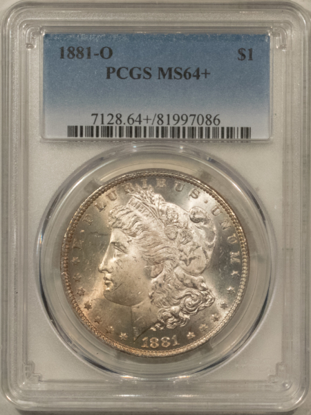 Dollars 1881-O $1 MORGAN DOLLAR – PCGS MS-64+, FRESH AND PRETTY!