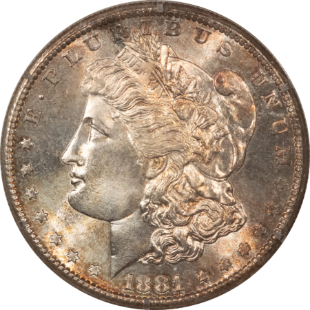 Dollars 1881-S $1 MORGAN DOLLAR – GEM BU IN OLD VINTAGE BLANCHARD HOLDER!