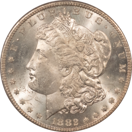 Dollars 1882-CC $1 MORGAN DOLLAR – PCGS MS-63, OLD GREEN HOLDER, PQ! CARSON CITY!