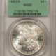 Dollars 1882-S $1 MORGAN DOLLAR – PCGS MS-65, OLD GREEN HOLDER & PREMIUM QUALITY!