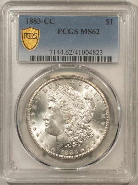Dollars 1883-CC $1 MORGAN DOLLAR – PCGS MS-62, CARSON CITY!