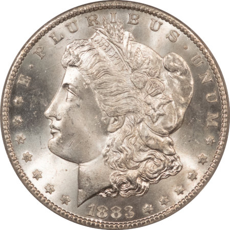 Dollars 1883-CC $1 MORGAN DOLLAR PCGS MS-65, LOOKS 66, OLD GREEN HOLDER, PQ, CARSON CITY