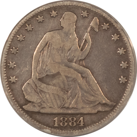 Liberty Seated Halves 1884 LIBERTY SEATED HALF DOLLAR ANACS VG-10 DETAILS CLEANED, SCRATCHED RARE DATE