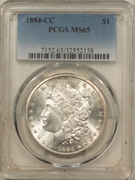 Dollars 1884-CC $1 MORGAN DOLLAR – PCGS MS-65, CARSON CITY!