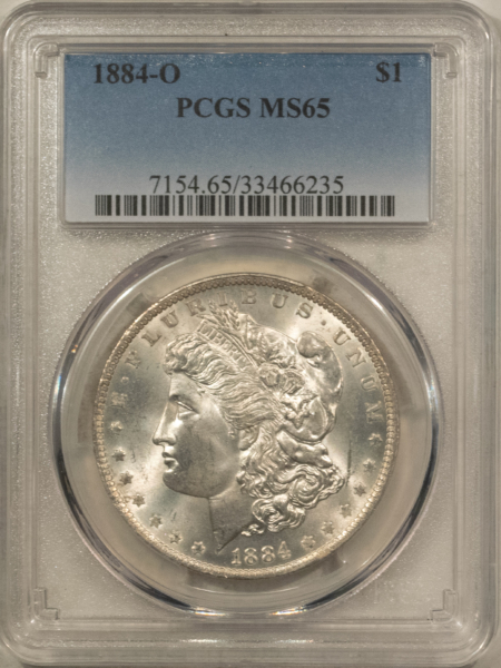 Dollars 1884-O $1 MORGAN DOLLAR – PCGS MS-65, LOOKS 66! PREMIUM QUALITY!
