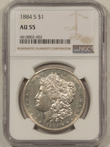 Dollars 1884-S $1 MORGAN DOLLAR – NGC AU-55