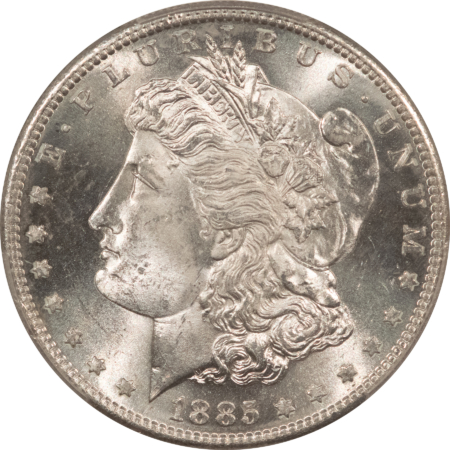 Dollars 1885-S $1 MORGAN DOLLAR – PCGS MS-63, FLASHY WHITE & CHOICE!