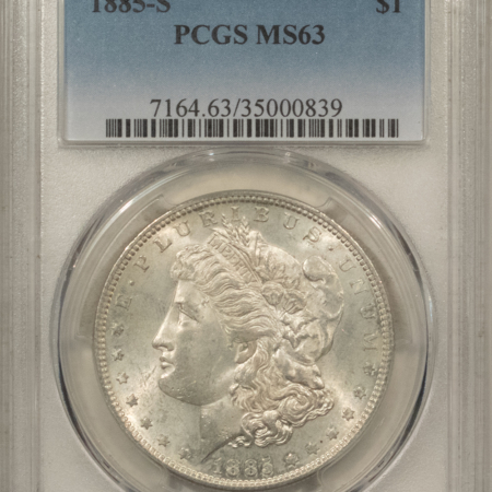 Dollars 1885-S $1 MORGAN DOLLAR – PCGS MS-63