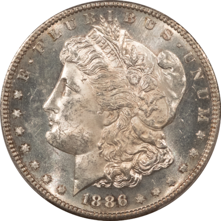 Dollars 1886-S $1 MORGAN DOLLAR – PCGS MS-63, PL OBVERSE!