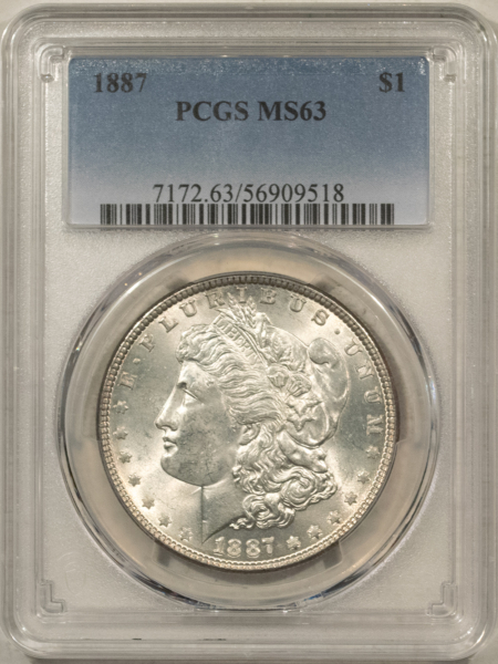 Dollars 1887 $1 MORGAN DOLLAR – PCGS MS-63