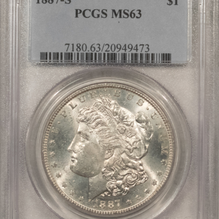 Dollars 1887-S $1 MORGAN DOLLAR – PCGS MS-63