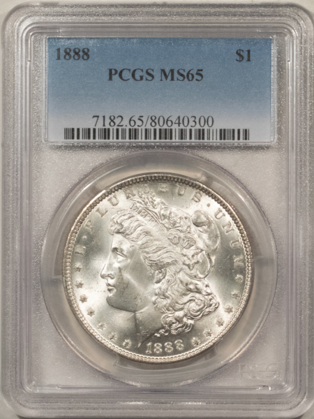 Dollars 1888 $1 MORGAN DOLLAR – PCGS MS-65