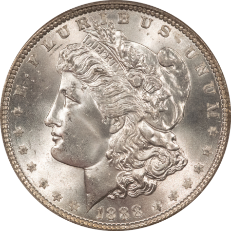 Dollars 1888 $1 MORGAN DOLLAR – PCGS MS-65, SUPER FLASHY GEM!